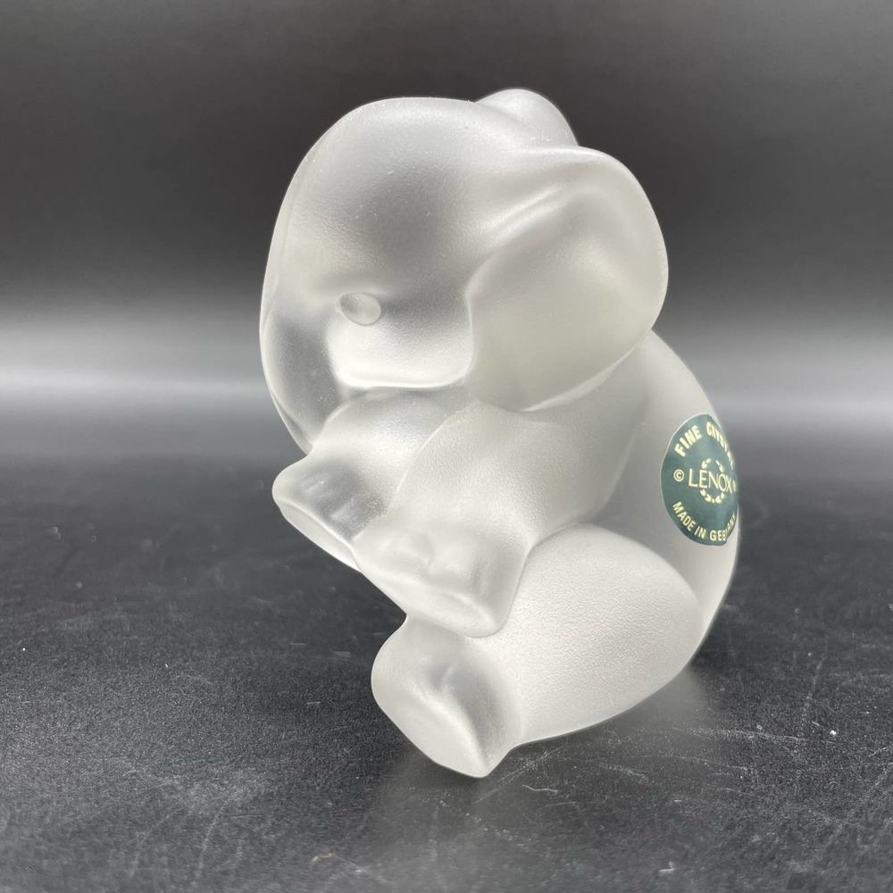 Lenox Frosted Crystal Elephant Figurine Sitting Made in Germany